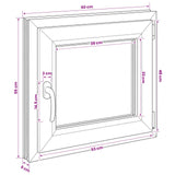 Basement Window RISOR 60 x 55 cm PVC and Glass 42047914