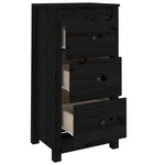 Sideboards 2 pcs Black 40x35x80 cm Solid Wood Pine 813748