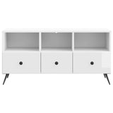 TV Cabinet High Gloss White 102 x 34.5 x 50 cm Engineered Wood 895599