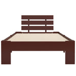 ZNTS Bed Frame without Mattress Dark Brown Solid Pine Wood 90x200 cm 283172