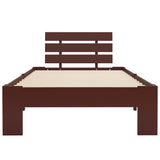 ZNTS Bed Frame without Mattress Dark Brown Solid Pine Wood 90x200 cm 283172