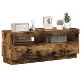 TV Cabinet with LED Lights Smoked Oak 100x35x40 cm 815720