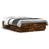 Bed Frame without Mattress Smoked Oak 120x200 cm 3209713