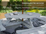 8-Seater Wooden Picnic Set-Fir Wood T3398P318663