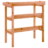 Plant Table with Shelves Brown 78x38x82,5 cm Solid Wood Fir 156353