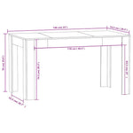 Dining Table Concrete Grey 140x74.5x76 cm Engineered Wood 804206