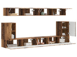 TV Cabinet Set Wall-mounted 5 pcs Old Wood Engineered Wood 3409094