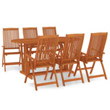 Garden Dining Set Reddish-brown Solid eucalyptus wood 7 Piece Set 3087339