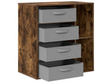 Sideboard with Drawer Smoked Oak 60 x 33.5 x 84 cm 8000472
