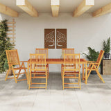 Garden Dining Set Folding 7 pcs Brown Solid Acacia Wood 3375621