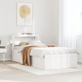 Bed Frame with Headboard White 90x190 cm Single Solid Wood Pine 3306364
