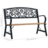 Garden Bench Black Wood 120 cm Durable Garden Bench 47940