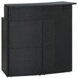 3 Piece Garden Bar Set with Cushions Poly Rattan Black 3095400