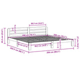 Bed Frame without Mattress Wax Brown 200x200 cm Solid Wood Pine 855563