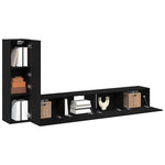 TV Cabinet Set 3 pcs Black oak 100 x 30 x 30 cm Engineered wood 3333054