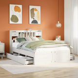 Bookcase Bed without Mattress White 160x200 cm Solid Wood Pine 3308955