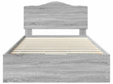Bed Frame with Drawer Grey Sonoma 75 x 190 cm Engineer Wood 3413469