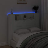 Storage Headboard with LED White Engineered Wood 3418662