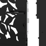 Garden Gate Black 100x200 cm Steel Leaf Design 4100963