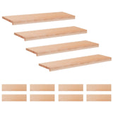 Stair Treads 12 pcs 100 x 25 x 2 cm Natural Solid Beech Wood 3446331