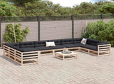 11 Piece Garden Sofa Set Solid Wood Pine 3299644