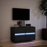 TV Wall Cabinet with LED Lights Black 80x31x45 cm 852286