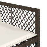 11 Piece Garden Dining Set with Cushions Brown Poly Rattan 3210849