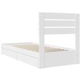 Storage Bed with Headboard White 100 x 200 cm Engineered Wood 3411589