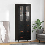 Highboard Cabinet with Shelf 2 pcs Black Oak Engineered Wood 3416071