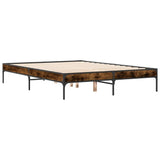 Bed Frame without Mattress Smoked Oak 135x190 cm Double 845043