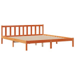 ZNTS Bookcase Bed without Mattress Wax Brown 180x200 cm Super King Solid Wood Pine 3321764