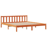 ZNTS Bookcase Bed without Mattress Wax Brown 180x200 cm Super King Solid Wood Pine 3321764