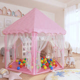 Princess Play Tent with 250 Balls Pink 133x140 cm 3107712