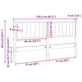 Upholstered Headboard Brown 150 cm Solid Pine Wood 879061