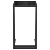 Computer Side Table Black 50x35x65 cm Tempered Glass 331650