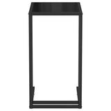 Side Table Black Tempered Glass, Powder-Coated Iron Medium 331650