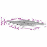 Bed Frame White 160 x 210 cm Solid Pine Wood 873113