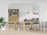 Dog Gate with Stands 4 pcs Sonoma Oak 80 x 80 cm 892080