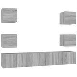 7 Piece TV Cabinet Set Grey Sonoma Engineered Wood 3120243
