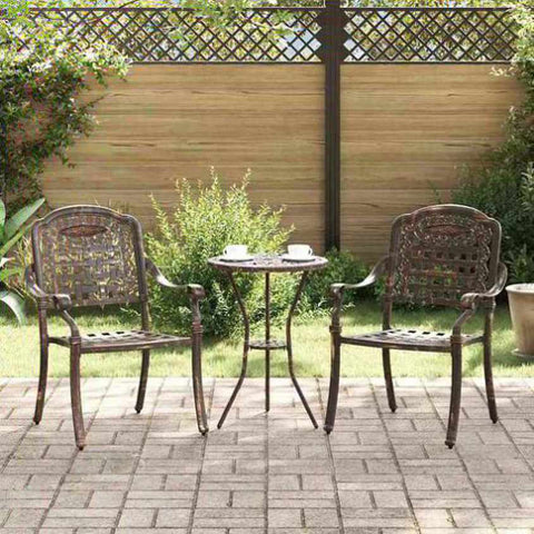 Garden Chair 2 pcs Bronze 55 x 56.5 x 91cm Aluminium 42002370