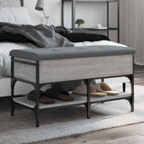 Shoe Bench Grey Sonoma 82x42x45 cm Engineered Wood 835195