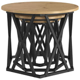 Nesting Side Table 3 pcs Artisan Oak Engineered Wood and Steel 868260