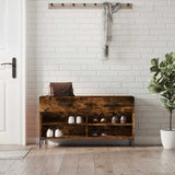 Shoe Bench Smoked Oak 102x35x55 cm Engineered Wood 829745
