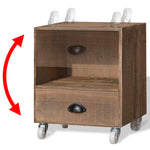 ZNTS Nightstand 2 pcs Brown Solid Wood 243162