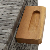 Garden Storage Box Light Grey 120x65x61 cm Poly Rattan 310090