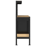 Workbench Black 90 x 49 x 141 cm Engineered Wood and Metal 42020133