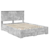 Bed Frame Concrete Grey 140 x 200 cm Engineered Wood 3409652