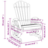 Garden Adirondack Chair Burnt Wood Solid Fir Wood Standard 365090