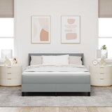 Box Spring Bed with Headboard Light Grey 200 x 140 cm Fabric 3341041