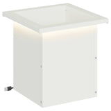 Garden Planter with LED White 30 x 30 x 30 cm Steel 8008058